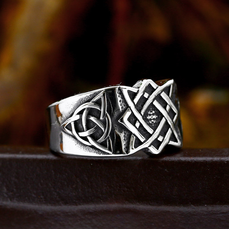 Nordic Viking Celtic Knot Titanium Steel Ring for Men - Wholesale Stainless Steel Jewelry