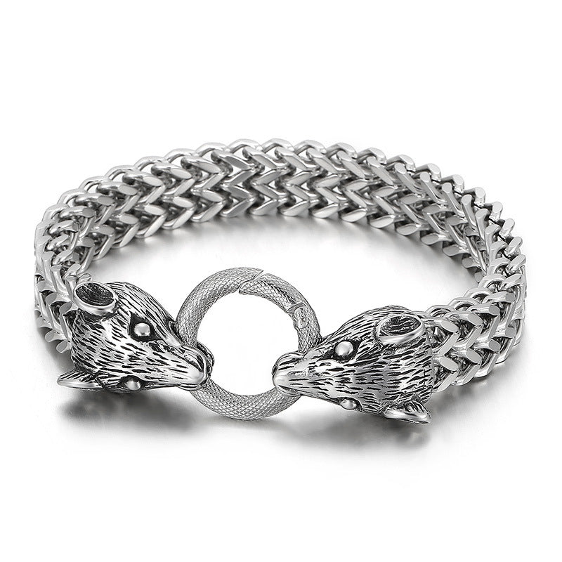 Zodiac-Inspired Double-Layer Titanium Steel Bracelet for Men