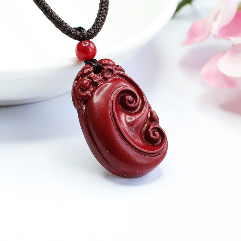 Cinnabar Pendant Purple Gold Sand Ruyi Pendant