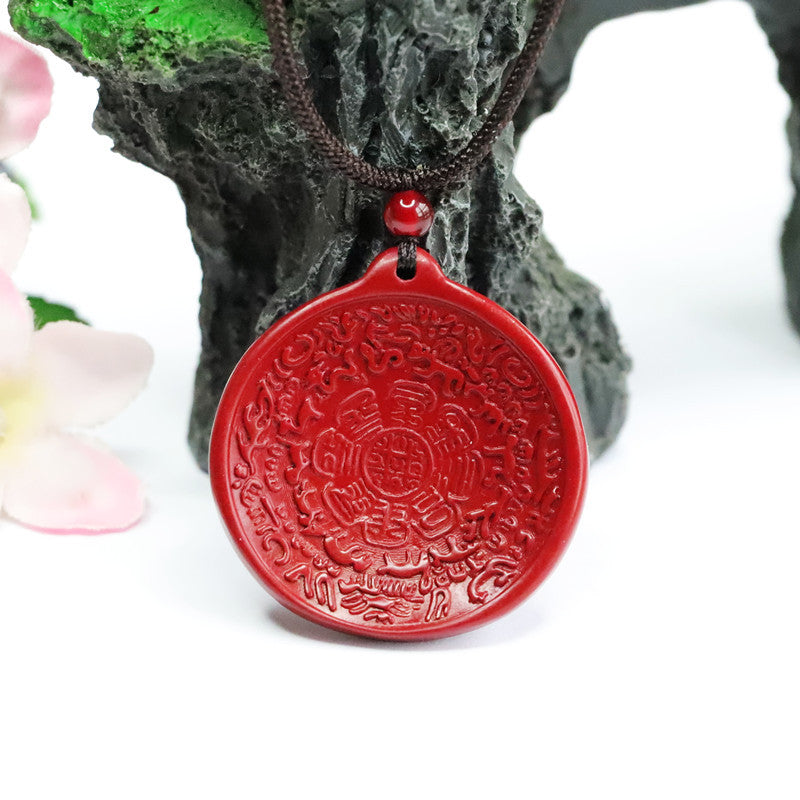 Authentic Vermilion Sand Pendant Purple Gold Sand Nine Palaces Bagua Pendant Jewelry