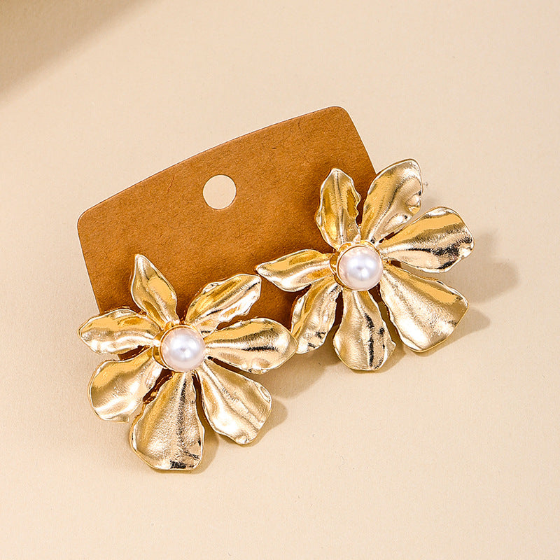 Extravagant High-End Pearl Flower Earrings for Women, Elegant Spring and Summer Jewelry