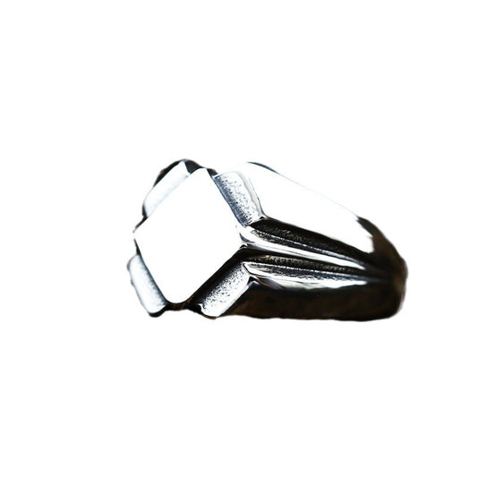 Retro Titanium Steel Men's Rhombus Ring for Wholesale - Cross-Border Trade in Europe and the USA