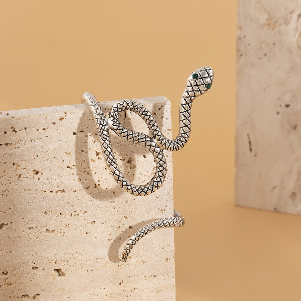 Punk Snake Pattern Open Bracelet from Vienna Verve Collection