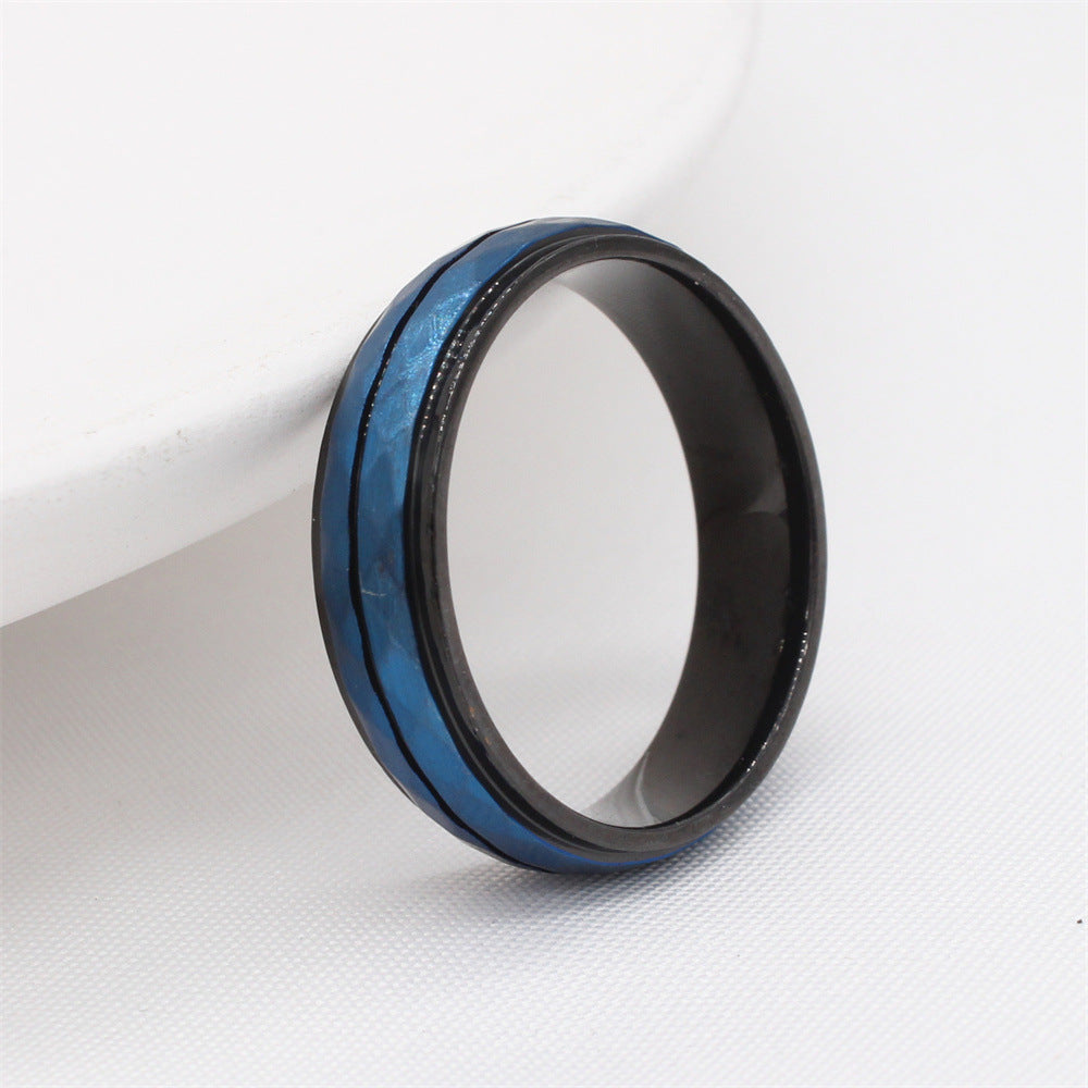 Cool Blue Titanium Steel Men's Ring - Everyday Genie Collection