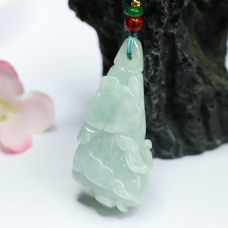 Jade Cabbage Pendant - Sterling Silver Fortune's Favor