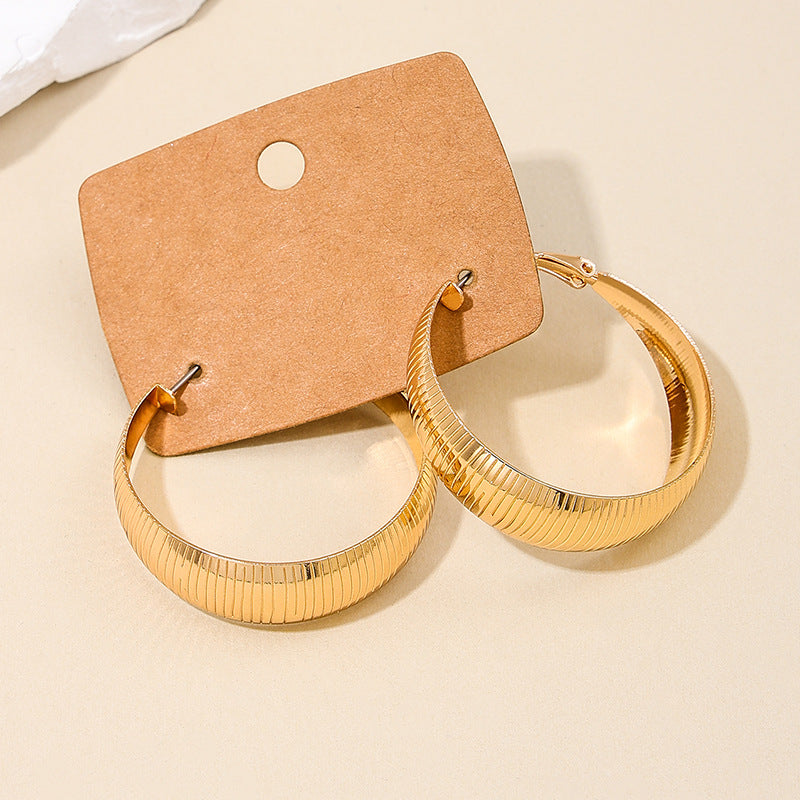 Exaggerated Retro Striped Earrings - Vienna Verve Collection