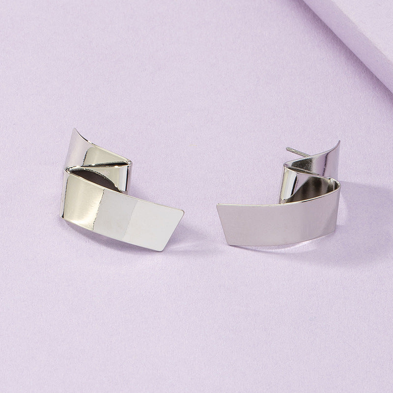 Geometric Distortion Metal Earrings from the Vienna Verve Collection