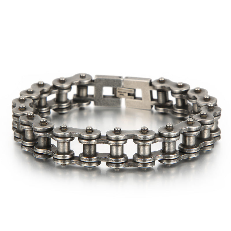 Urban Chic Titanium Steel Bicycle Bracelet for Men - Hip-Hop Street Style Jewelry