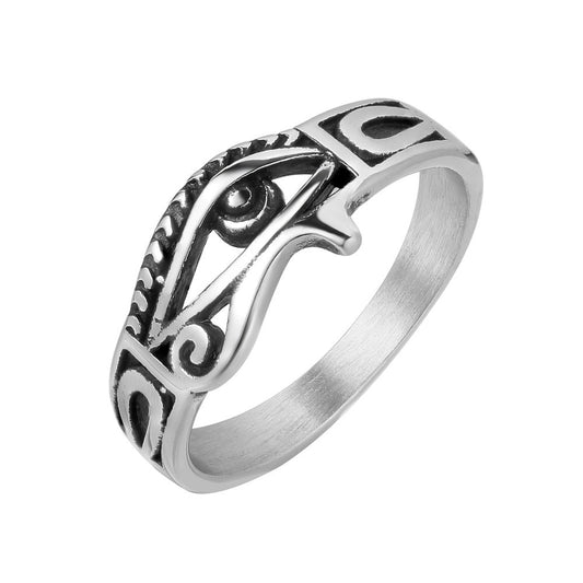 Retro Horus Eye Titanium Steel Men's Ring