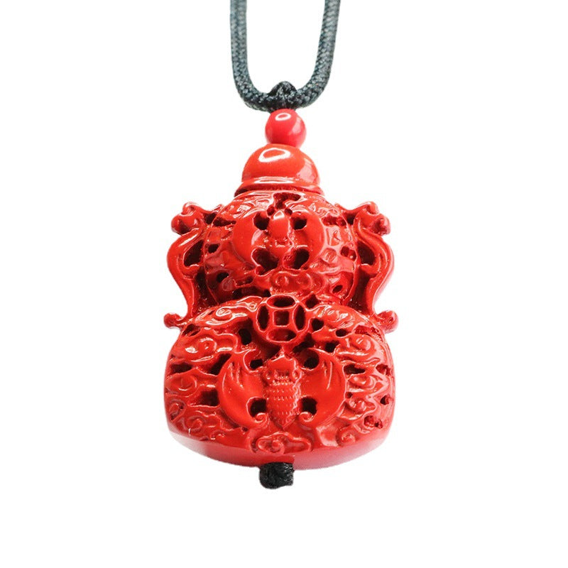 Red Sand Blessing Pendant with Cinnabar Stone