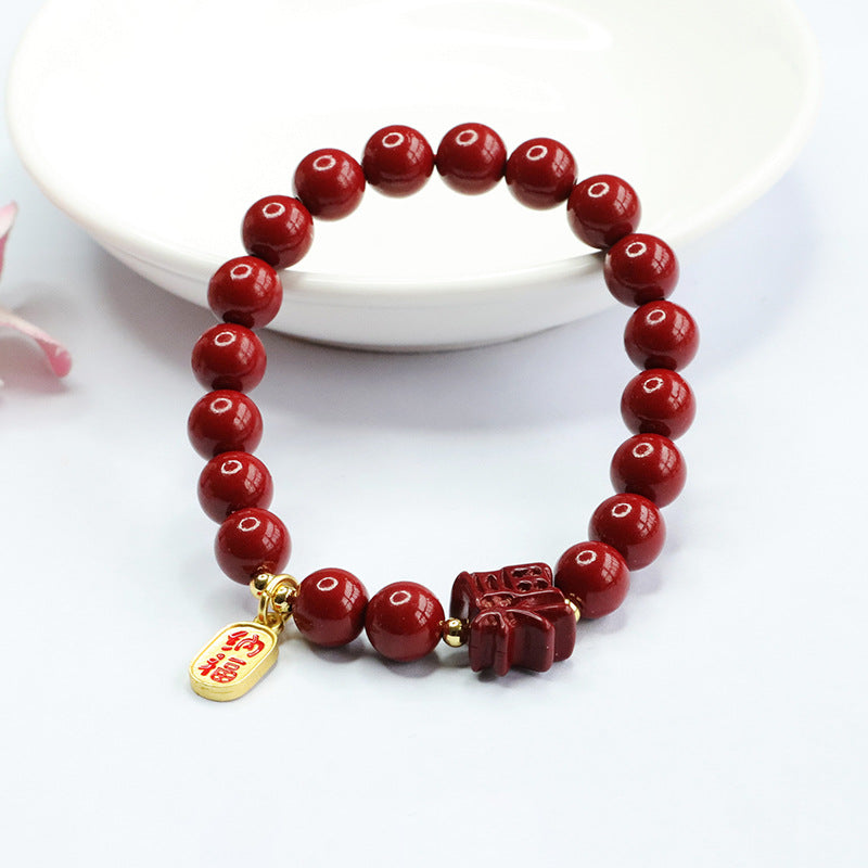 Vermilion Sand Cinnabar Stone Sterling Silver Bracelet