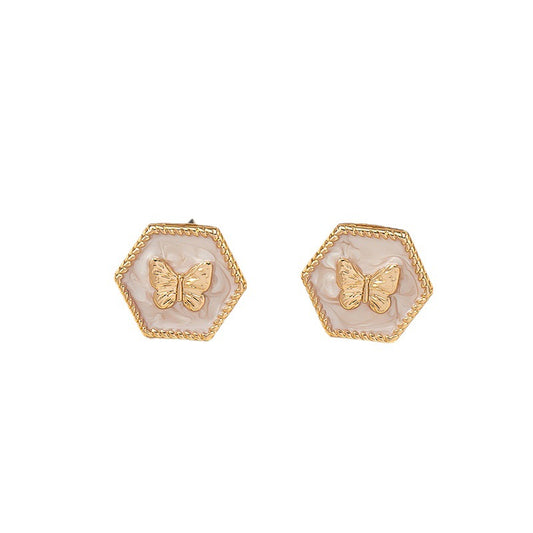 Butterfly Drop Glaze Earrings with Elegant French Flair