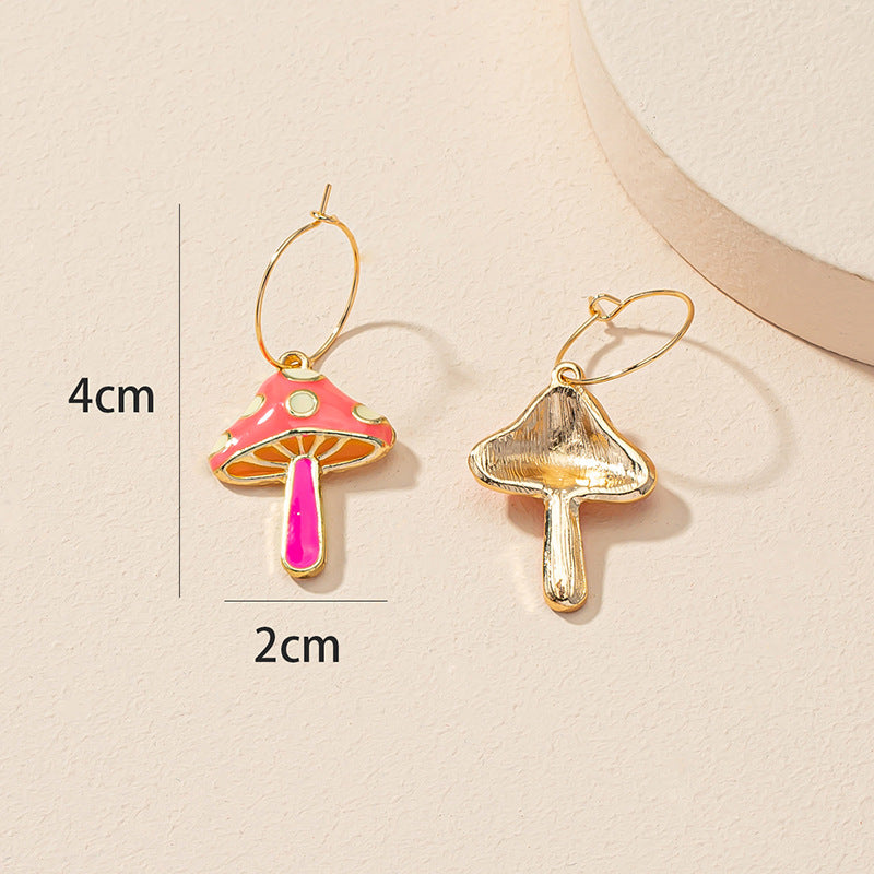 Enchanting Mushroom Earrings - Elegant Fusion of Japanese and Korean Styles