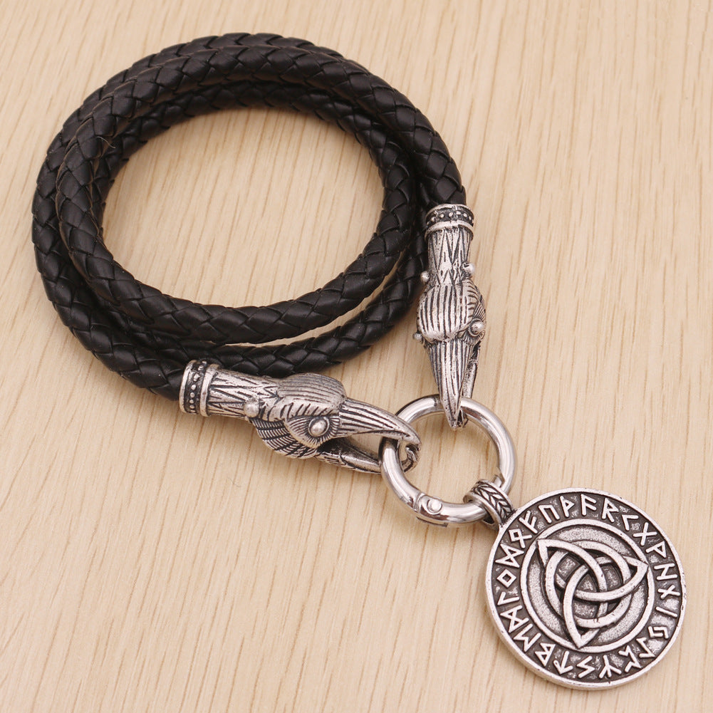 Norse Legacy Viking Trinity Pendant Necklace for Men - Metal Talisman Jewelry Piece