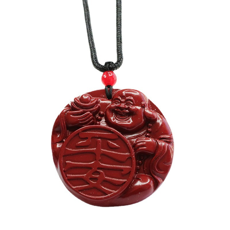 Cinnabar Buddha Pendant Buddha Safe Round Pendant