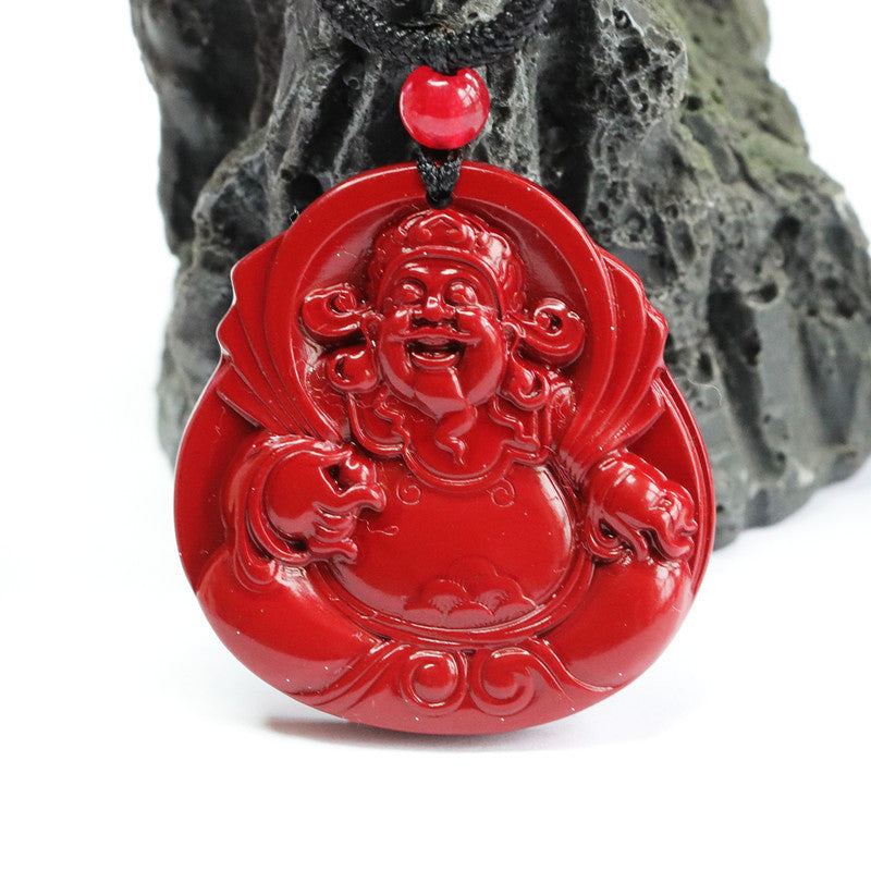 Cinnabar Pendant Purple Gold Sand God of Wealth Pendant Jewelry