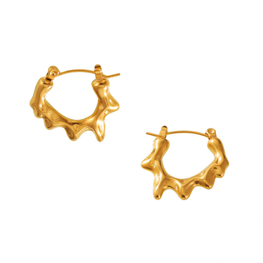 Geometric Fusion Gold-Plated U-Shaped Earrings