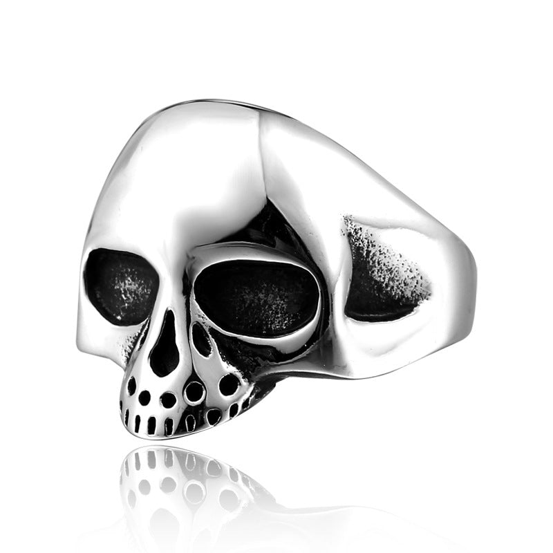 Titanium Steel Retro Skull Ring for Men - Personalized Domineering Fashion Accessory