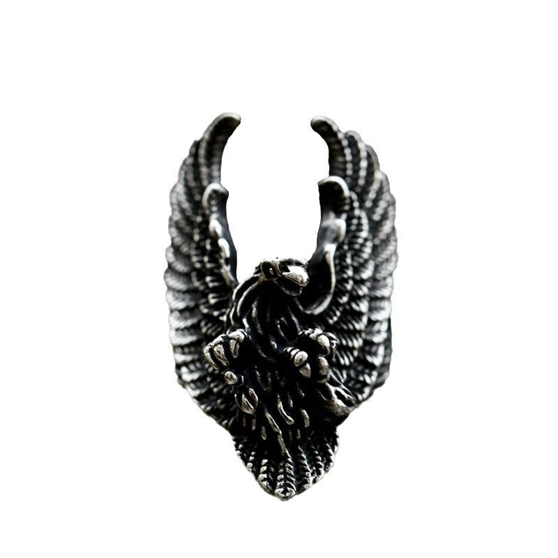 Vintage-inspired Stainless Steel Eagle Ring for Men - Hip-Hop Titanium Steel Accessory