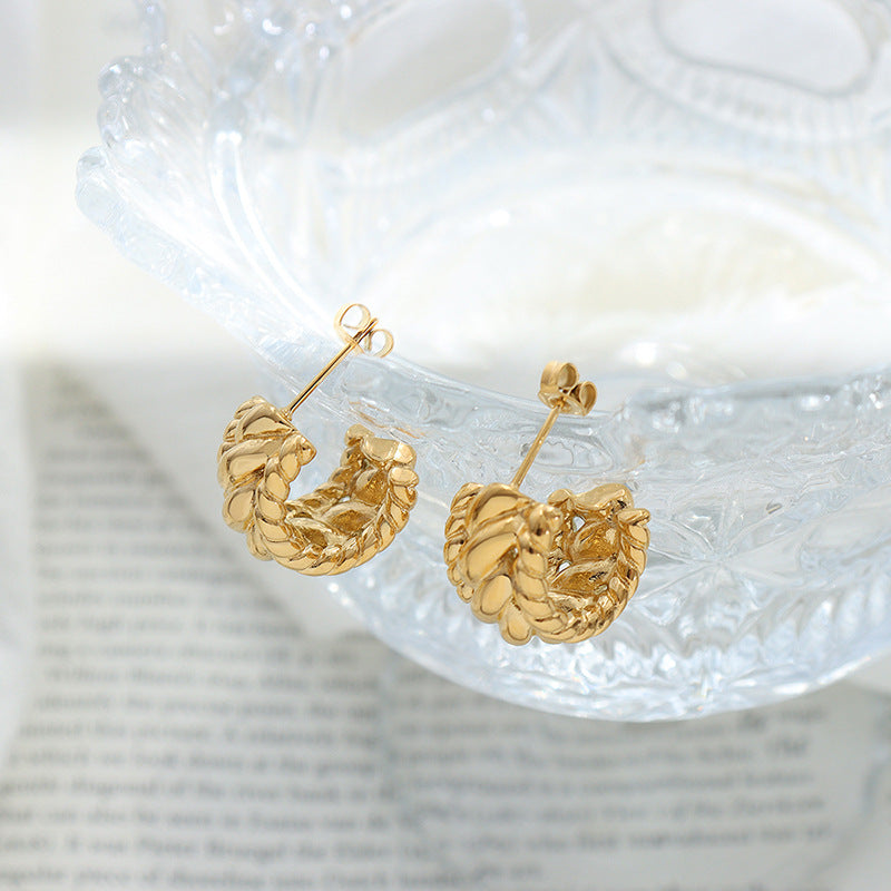 Chic C-Thread Gold-Plated Earrings - Planderful Everyday Genie Collection