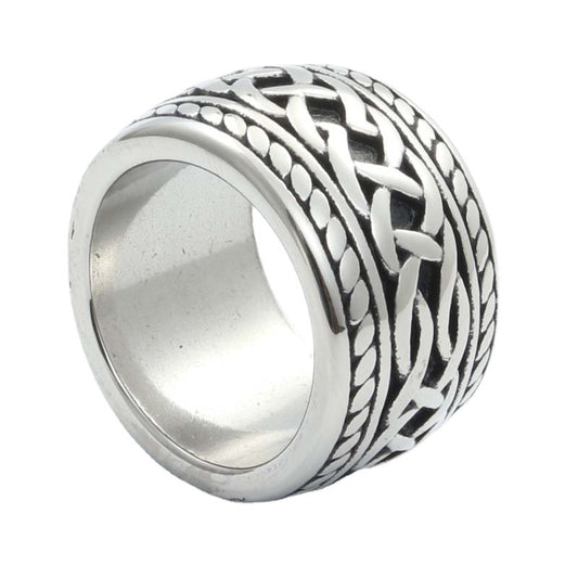 Titanium Steel Retro Twist Knot Ring for Men - Trendy Stainless Steel Finger Accessory