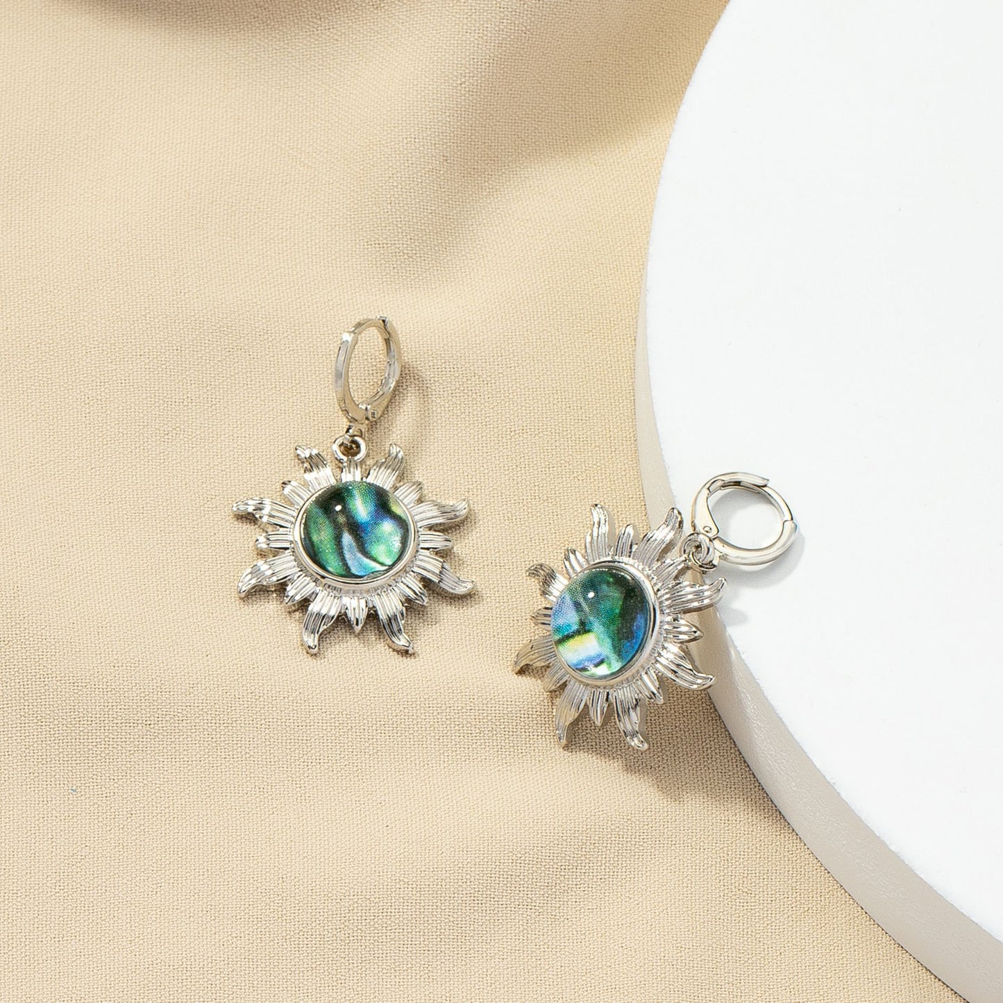 Sunflower Green Earrings - Vienna Verve Collection