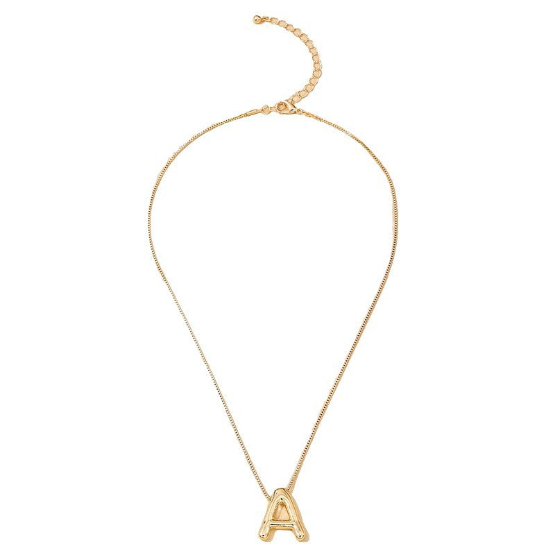 Versatile Vienna Verve Letter Pendant Necklace with Metal Chain