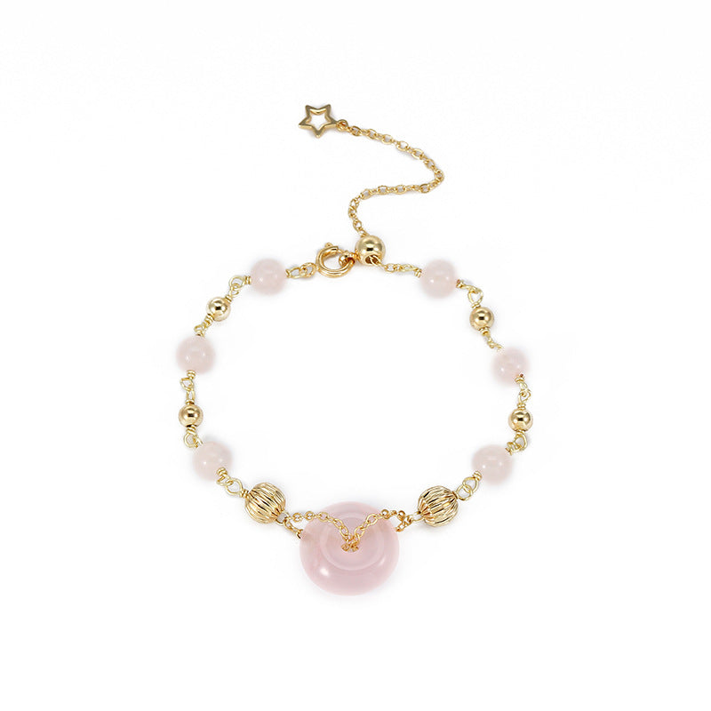 Peach Crystal Sterling Silver Bracelet - Fortune's Favor