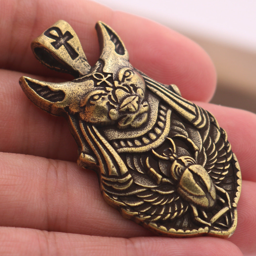 Egyptian Anubis Gold Pendant Necklace - Norse Legacy Collection