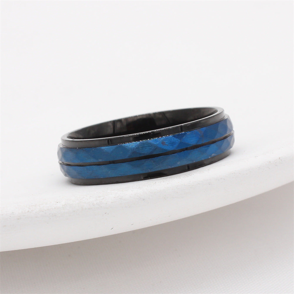 Cool Blue Titanium Steel Men's Ring - Everyday Genie Collection