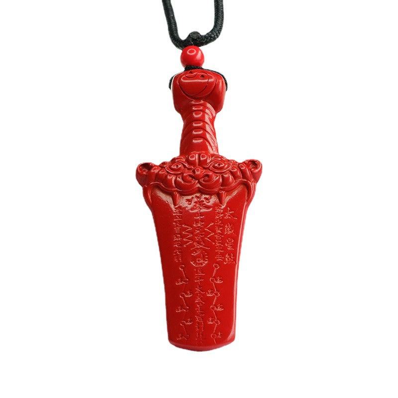 Vermilion Sand Pendant Red Sand Tiger Head Sword Pendant