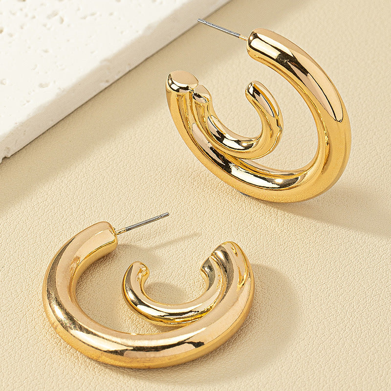 Vienna Verve Metal Ring Earrings - Trendy Wholesale Fashion on AliExpress