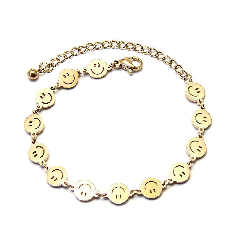 Chic Smiley Face Bracelet - Trendy Korean Style Bracelet for Women