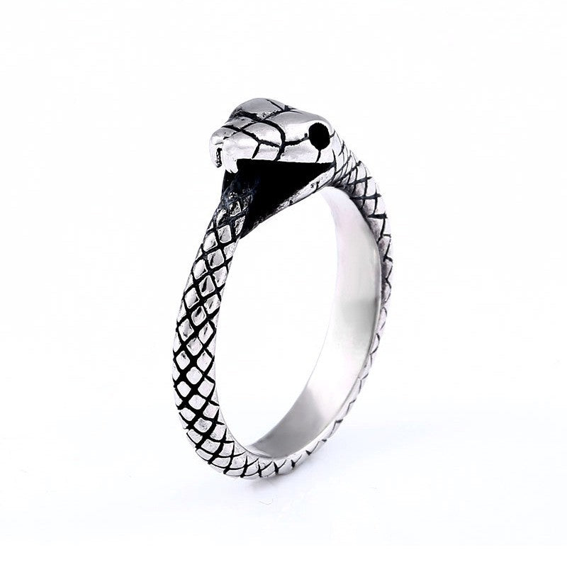 Men's Retro Ouroboros Titanium Steel Ring - Wholesale European and American Stainless Steel Jewelry