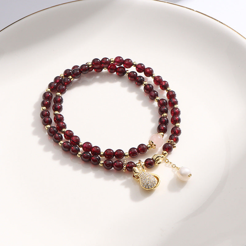 Fortune's Favor Sterling Silver Garnet Bracelet