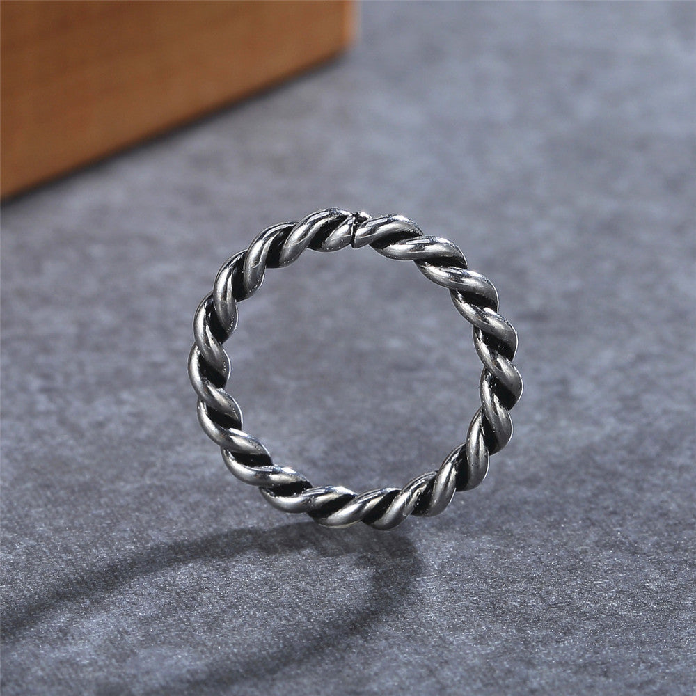 Vintage Titanium Steel Ring with Wholesale Jewelry Thread