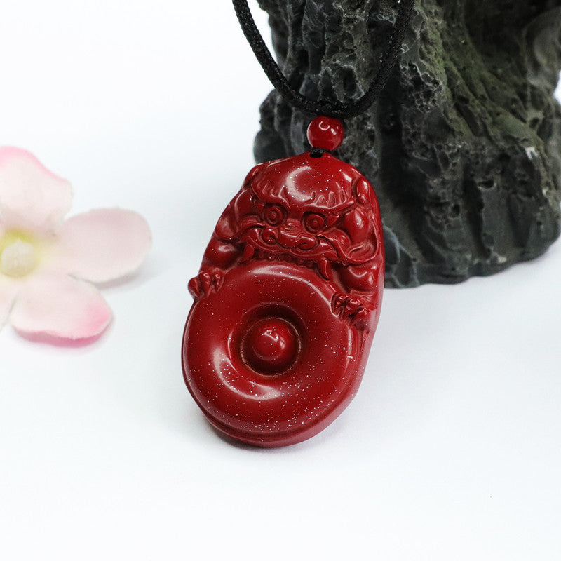 Cinnabar Pendant Pixiu Safe Buckle Pendant