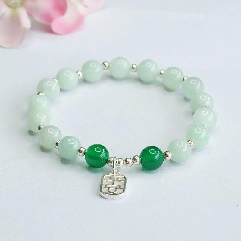 Elegant Sterling Silver Jade Bracelet by Ping An Brand