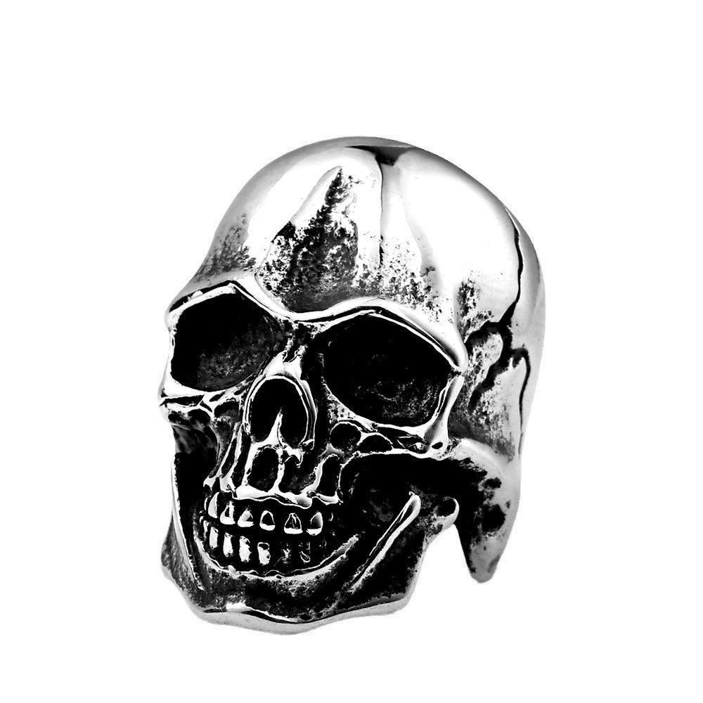 Rebellious Skull Motif Men's Titanium Steel Ring - Vintage Punk Jewelry Wholesale