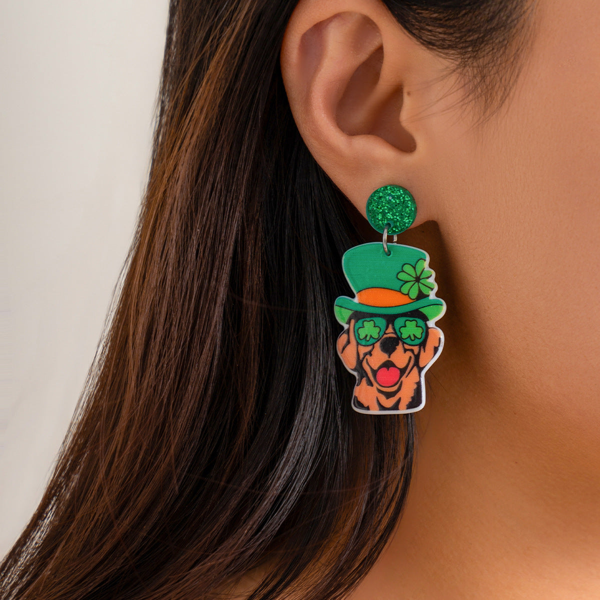 Colorful Animal Cat Earrings for Oktoberfest Beer Festival