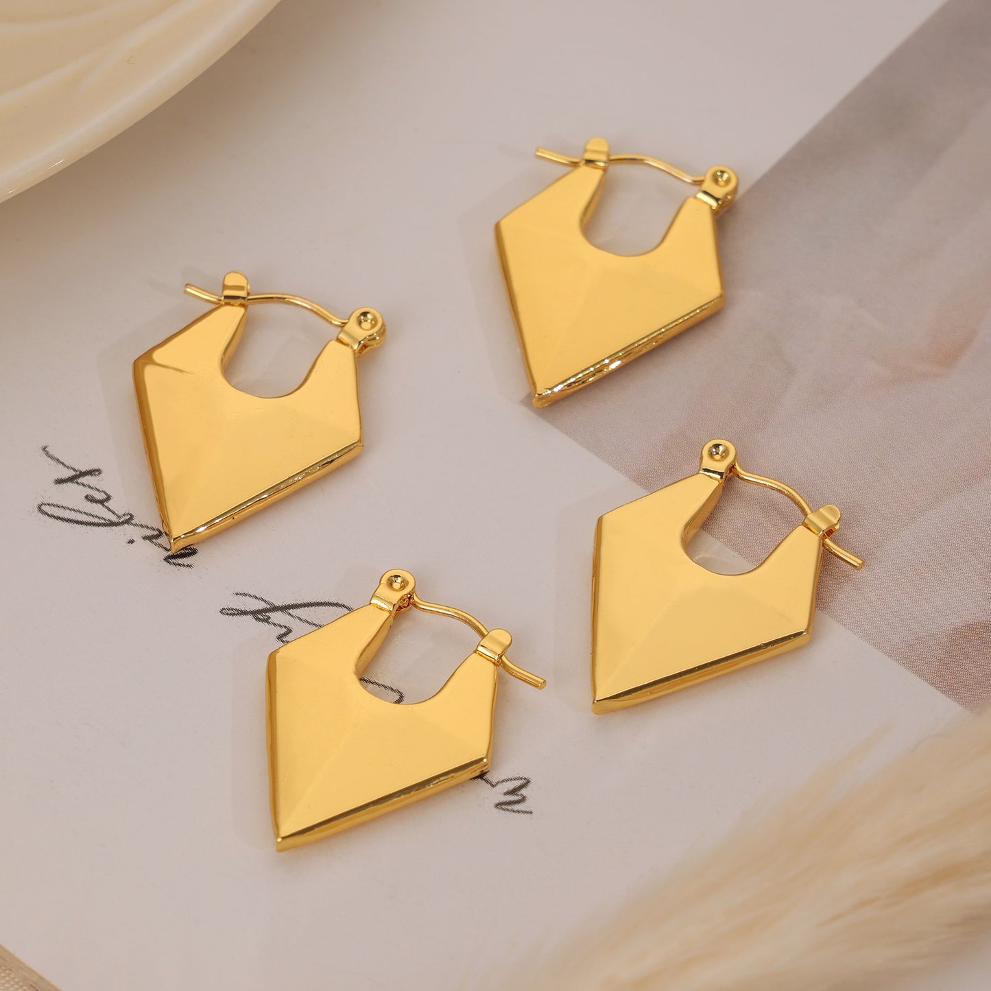 Chic Geometric Gold-Plated Earrings - Everyday Genie Collection