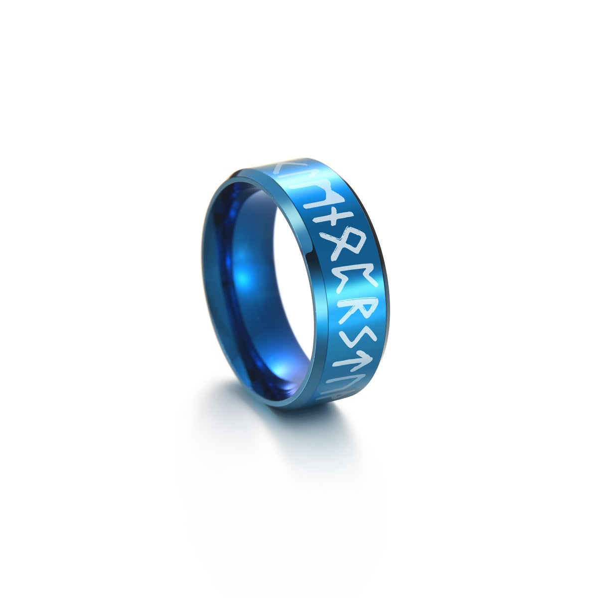 Runic Style Stainless Steel Viking Letter Men's Ring in Cross-Border Collection