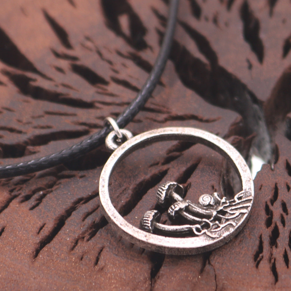 European Mushroom Circle Pendant Necklace from Planderful - Norse Legacy