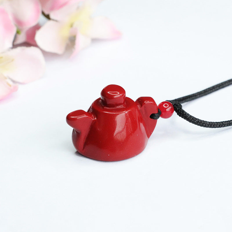 Ethnic Charm Vermilion Sand Tea Pot Pendant