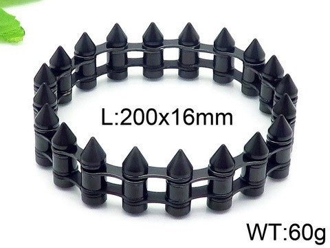 Stylish Men's Titanium Steel Locomotive Bracelet with Creative Bullet Design