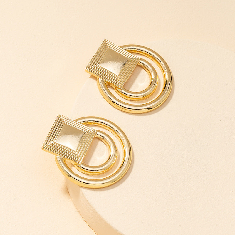 Metallic Cross Border Earrings from Vienna Verve Collection