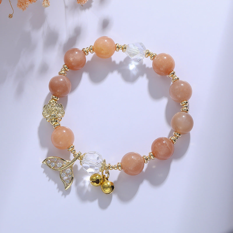 Fortune's Favor Orange Moonstone Crystal Sterling Silver Bracelet