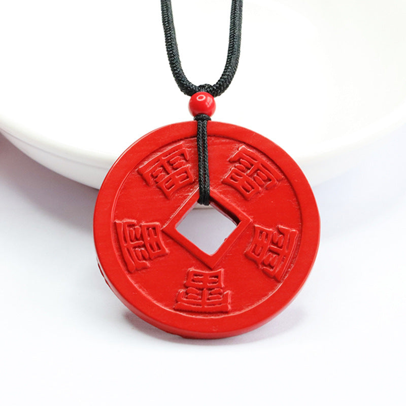 Protective Red Sand Vermilion Pendant with Cinnabar Stone