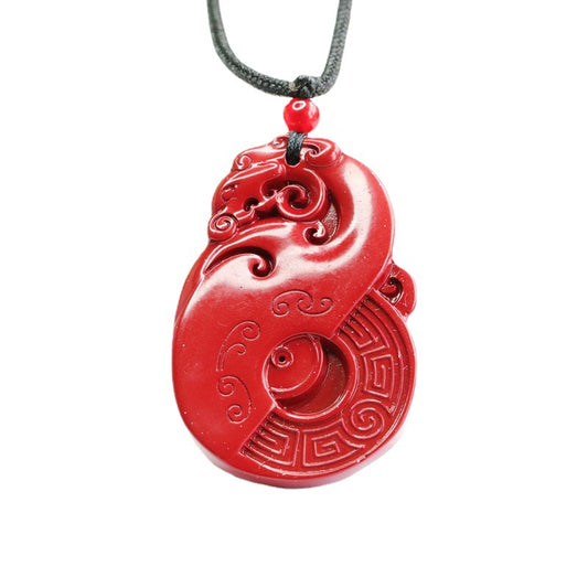 Fire God Vermilion Bird Cinnabar Pendant