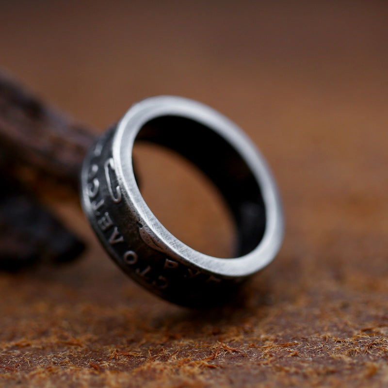 Custom Vintage Titanium Steel Men's Anniversary Ring - Wholesale Stainless Steel Jewelry for Him